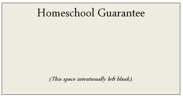 Homeschool Guarantee, copyright 2014
